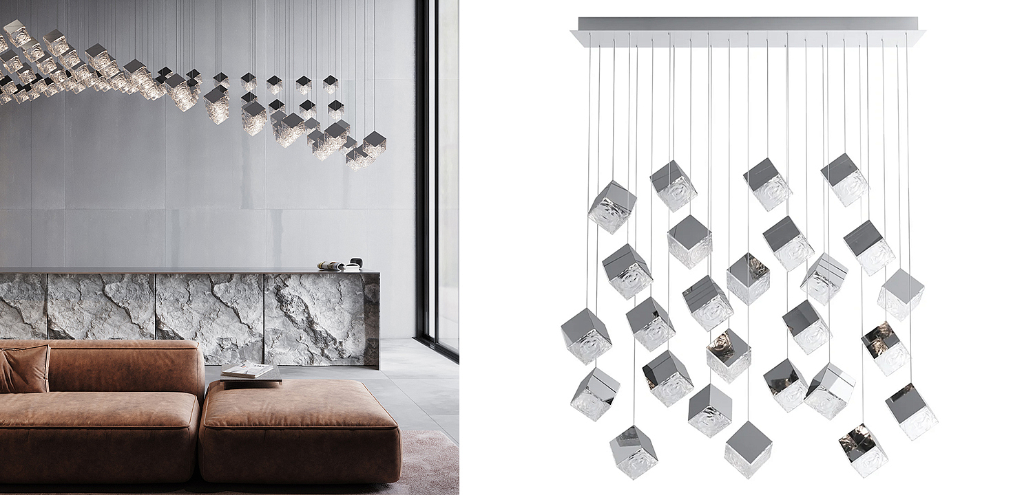 Люстра Pyrite Chrome 26 Rectangle Люстра Pyrite Chrome 26 Rectangle - Loft-Concept в Воронеже