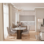 Торшер с белым тканевым абажуром на мраморном основании Cconcise варинант исполнения - 3 | Loft Concept в Воронеже