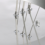 Люстра с тремя кольцами цвета хром и прозрачными хрустальными шарами по периметру Sacramento Transparent Balls Chandelier варинант исполнения - 10 | Loft Concept в Воронеже