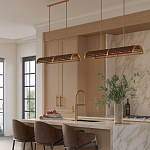 Люстра линейная полукруглой формы Wooden Horseshoe варинант исполнения - 6 | Loft Concept в Воронеже