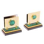 Настольный письменный набор из малахита с декором в виде лошади Leader Organizer варинант исполнения - 5 | Loft Concept в Воронеже