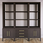 Модульный стеллаж Primo из трех составных элементов Темный орех варинант исполнения - 2 | Loft Concept в Воронеже