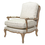 Кресло со спинкой из ротанга Ellie Rattan Armchair beige print flax варинант исполнения - 3 | Loft Concept в Воронеже