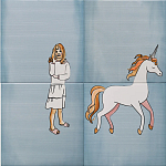 Плитка с узором Девочка единорог варинант исполнения - 1 | Loft Concept в Воронеже