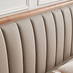 Кровать двуспальная с мягким изголовьем Moon Walnut Bed варинант исполнения - 8 | Loft Concept в Воронеже