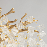 Люстра подвесная золотого цвета с декоративными ветвями и прозрачными рельефными подвесками FAIRYTREE Light варинант исполнения - 6 | Loft Concept в Воронеже