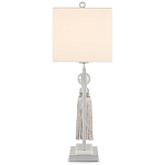 Настольная лампа с прямоугольным тканевым абажуром на белом мраморном основании Silver Threads варинант исполнения - 2 | Loft Concept в Воронеже