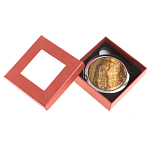 Зеркало карманное складное круглое из натурального камня Оникс в подарочной упаковке Silver Stone Mirrors варинант исполнения - 3 | Loft Concept в Воронеже