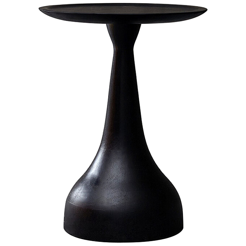 Приставной круглый столик из массива акации Veras Black Side Table Черный Приставной круглый столик из массива акации Veras Black Side Table Черный в Воронеже | Loft Concept