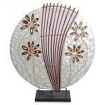 Настольная лампа из перламутра и дерева на подставке Indonesian Shell Flower варинант исполнения - 2 | Loft Concept в Воронеже