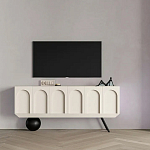 Дизайнерский комод с фактурным фасадом и чёрной ножкой в форме шара Samanta варинант исполнения - 3 | Loft Concept в Воронеже