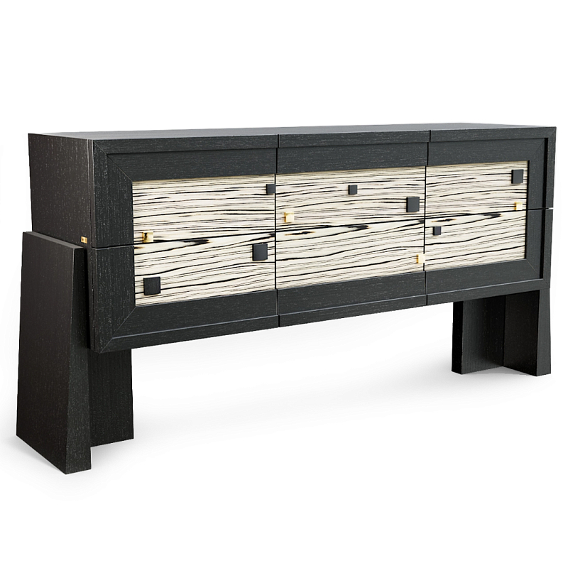 Дизайнерский Комод Tlaloc  Черный матовый Бежевый в Воронеже | Loft Concept 