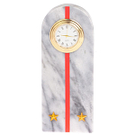 Часы погон МВД подарочные настольные из натурального камня Мрамор Military Clock варинант исполнения - 10 | Loft Concept в Воронеже