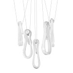 Подвесной светильник белого цвета с 6-ю изогнутыми плафонами Flow Loop варинант исполнения - 1 | Loft Concept в Воронеже