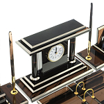 Настольный письменный набор с часами из природного камня обсидиана Team leader варинант исполнения - 5 | Loft Concept в Воронеже