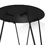 Стол журнальный с круглой столешницей из стекла на 3-х черных ножках Beige Marble варинант исполнения - 5 | Loft Concept в Воронеже