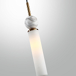 Подвесной светильник с цилиндрическим матовым плафоном и декоративным шаром из камня Orb Essence варинант исполнения - 5 | Loft Concept в Воронеже