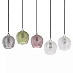 Подвесной светильник каскадный с 5-ю фактурными стеклянными плафонами Cascade with Relief Lampshades варинант исполнения - 3 | Loft Concept в Воронеже