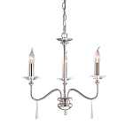 Люстра цвета никель с прозрачными стеклянными подвесками в форме капель Elstead Lighting варинант исполнения - 8 | Loft Concept в Воронеже