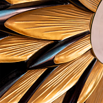 Зеркало-солнце в раме золотого и черного цвета Rays of Peace варинант исполнения - 2 | Loft Concept в Воронеже