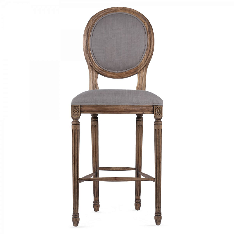 Барный стул REGENCY MEDALLION BARSTOOL Taupe Linen Дерево Акация Серый в Воронеже | Loft Concept 