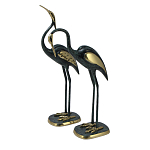 Статуэтка бронзовая пара Журавли синие Bronze Birds варинант исполнения - 1 | Loft Concept в Воронеже