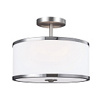 Потолочный светильник с цилиндрическим плафоомн из опалового матового стекла с металлическим обручем Feiss варинант исполнения - 1 | Loft Concept в Воронеже