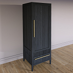 Узкий Шкаф Primo с 2 выдвижными ящиками Черный дуб варинант исполнения - 3 | Loft Concept в Воронеже