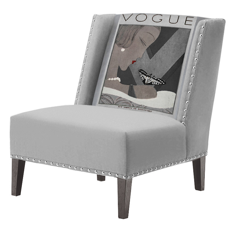 FUN Armchair  Vogui II Gray Дизайнерское кресло с цветным принтом Серый в Воронеже | Loft Concept 