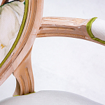 Стул с подлокотниками золотистый из бука с изображением птиц и цветов Blooming Birds 2 варинант исполнения - 3 | Loft Concept в Воронеже