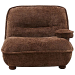 Кресло без подлокотников коричневое ну круглых деревянных ножках Loup Plush Armchair Brown варинант исполнения - 5 | Loft Concept в Воронеже