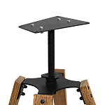 Барный стул со спинкой и мягкой обивкой с ромбами на 4-х деревянных ножках Бежевый Велюр Ava Charm варинант исполнения - 6 | Loft Concept в Воронеже