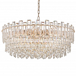 Круглая люстра с хрустальными подвесками на золотистом каркасе Gorgeous Crystal Light варинант исполнения - 9 | Loft Concept в Воронеже