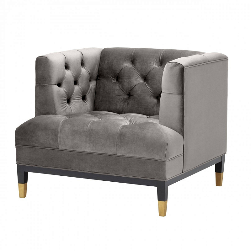 Кресло Eichholtz Chair Castelle Grey Серый Черный Латунь Кресло Eichholtz Chair Castelle Grey Серый Черный Латунь в Воронеже | Loft Concept