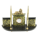 Настольный письменный набор из змеевика и бронзы с декором в виде льва Successful Leader варинант исполнения - 1 | Loft Concept в Воронеже