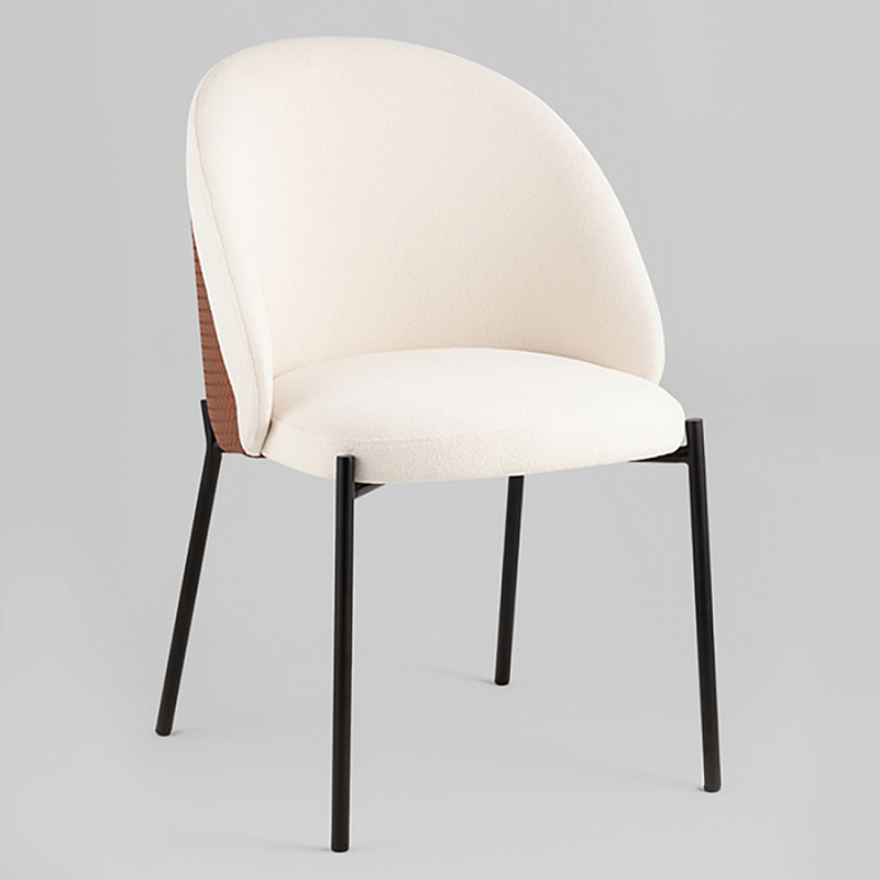 Стул обеденный Mauldine с экокожей Молочный Черный Охра в Воронеже | Loft Concept 