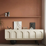 Дизайнерский комод с фактурным фасадом и чёрной ножкой в форме шара Samanta варинант исполнения - 4 | Loft Concept в Воронеже