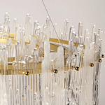 Люстра круглая с прозрачными стержнями разной длины Textured Glass Chandelier варинант исполнения - 7 | Loft Concept в Воронеже