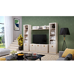 Шкаф-витрина с полками и стеклянной дверкой Satin Furniture варинант исполнения - 3 | Loft Concept в Воронеже