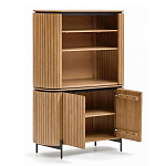 Буфет высокий из дерева манго и металла с открытыми полками и 2-мя дверцами Toinette варинант исполнения - 2 | Loft Concept в Воронеже