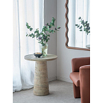 Столик приставной с круглой столешницей Textured Cream Table варинант исполнения - 7 | Loft Concept в Воронеже