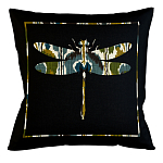 Подушка декоративная стрекоза сине-зелёный орнамент Ikat Pattern варинант исполнения - 1 | Loft Concept в Воронеже