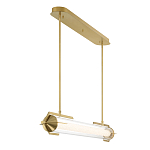 Подвесной светильник линейный золотого цвета с длинной цилиндрической стеклянной трубкой Eurofase варинант исполнения - 4 | Loft Concept в Воронеже