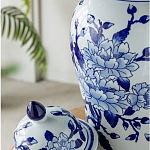 Ваза с крышкой и синим цветочным узором Blue & White Ornament  варинант исполнения - 6 | Loft Concept в Воронеже