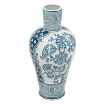 Ваза с голубым цветочным рисунком 43 см Blue & White Ornament варинант исполнения - 1 | Loft Concept в Воронеже