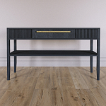 Дизайнерская Консоль с полкой и ящиком Primo Черный дуб варинант исполнения - 1 | Loft Concept в Воронеже