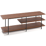 ТВ-тумба с полками из массива ореха Derick Wooden TV Stand варинант исполнения - 2 | Loft Concept в Воронеже