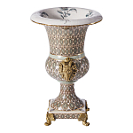 Ваза с овнами из фарфора с бронзовыми элементами Bronze Aries варинант исполнения - 3 | Loft Concept в Воронеже