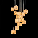 Люстра подвесная с квадратными плафонами из натурального камня Glowing Spheres варинант исполнения - 1 | Loft Concept в Воронеже