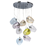 Люстра каскадная с 9-ю разноцветными стеклянными плафонами Kaleido варинант исполнения - 2 | Loft Concept в Воронеже